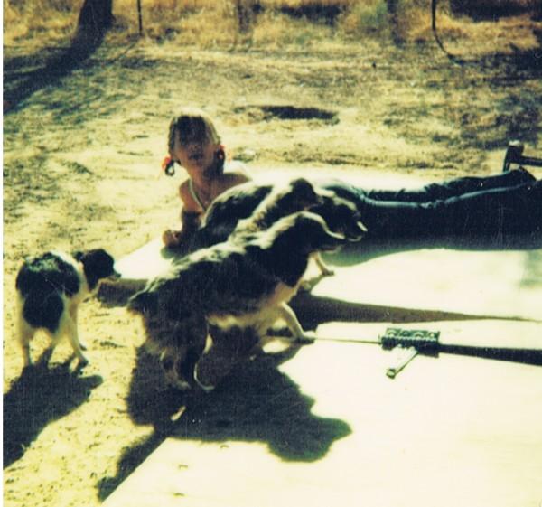 Sandy Travis - with her Toy Aussies Sandy Travis - with her Toy Aussies