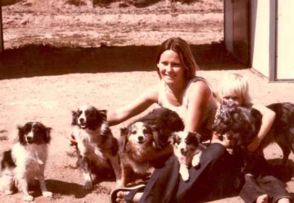 Sandy Travis - with her Toy Aussies Sandy Travis - with her Toy Aussies